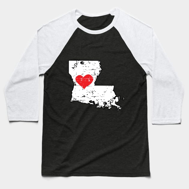 <3 Louisiana Gift or Souvenir T Shirt for Men Women and Kids Baseball T-Shirt by HopeandHobby